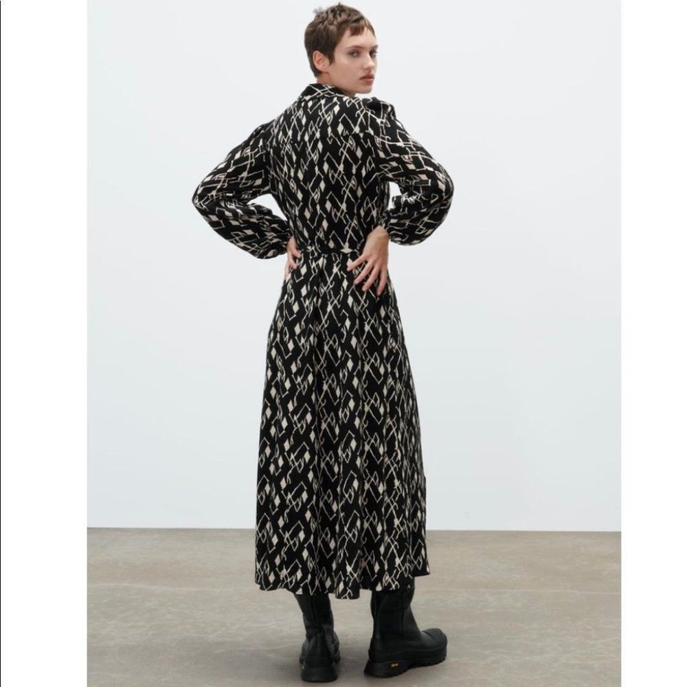 ZARA PRINTED SHIRT DRESS - Picture 3 of 7